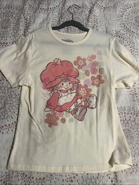 Kids' Cream Tee with Pink Illustration